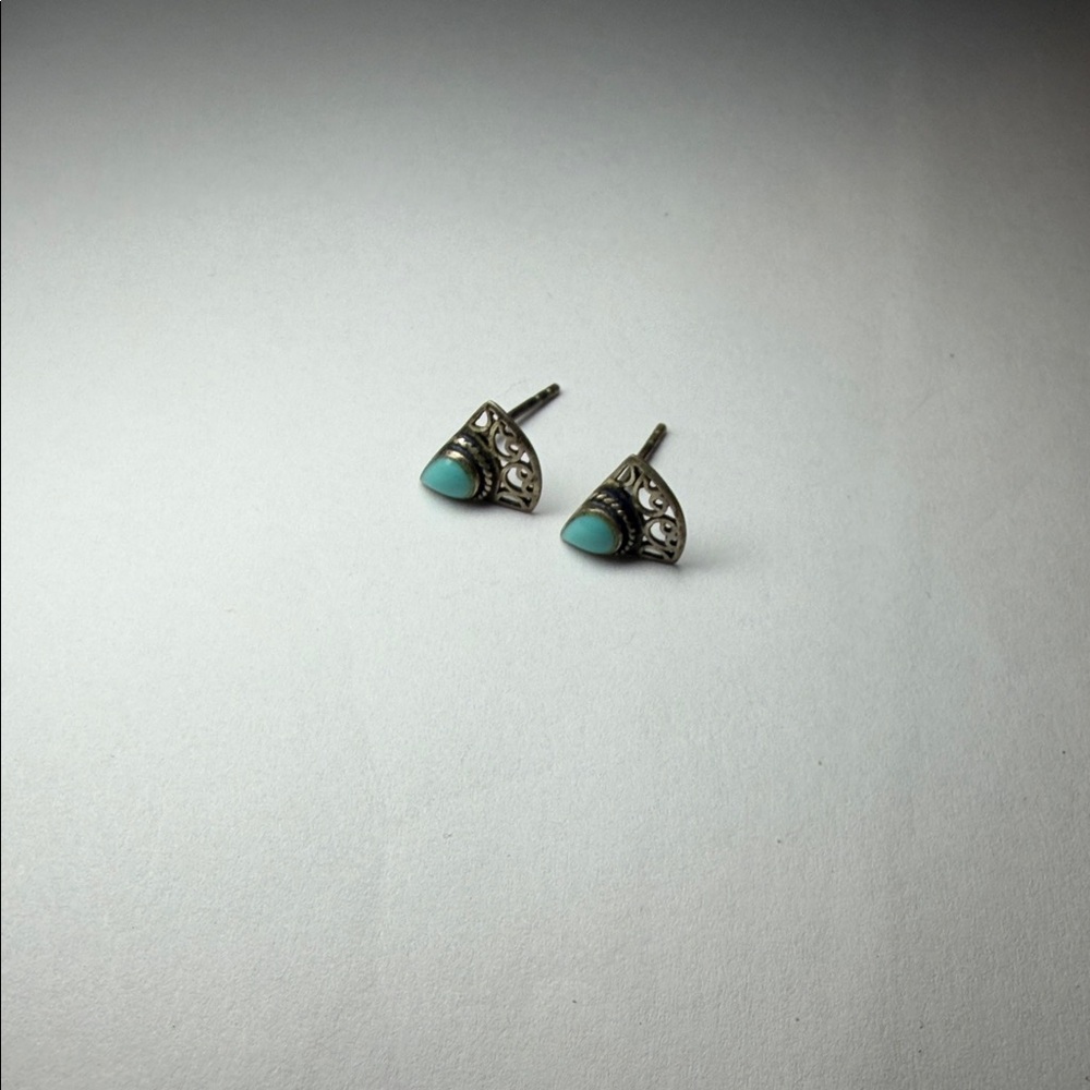 Elegant sterling Silver and Turquoise Earrings